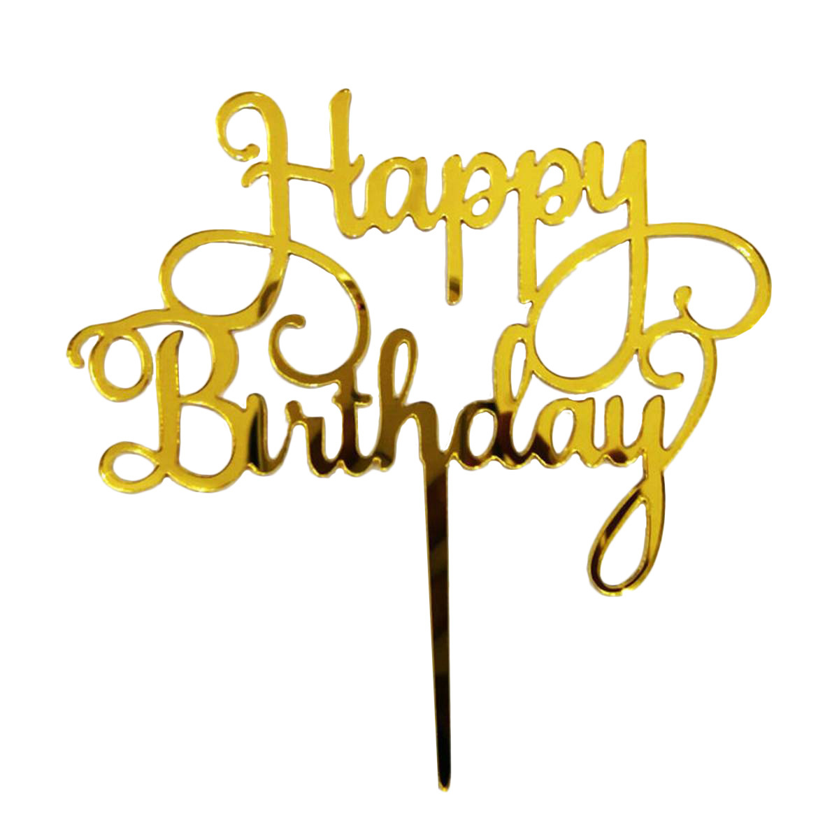 Acrylic Gold Birthday Topper 13cm