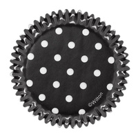 Wilton Mini Baking Cups Black Dots - 100Pk
