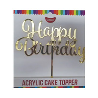 Acrylic Topper Happy Birthday Gold