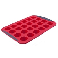 Silicone 24 Cup Mini Muffin Pan Red