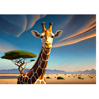 Giraffe Edible A4 Image - #01