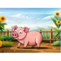 Pig Edible Image #01 - A4