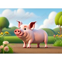 Pig Edible Image #02 - A4