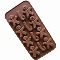 Christmas Gingerbread Man & Candy Cane Silicone Chocolate Mould