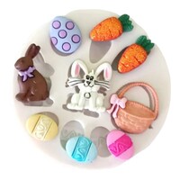 Easter Egg  Carrot-Rabbit-Basket Silicone Fondant Mould