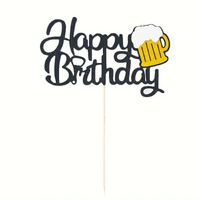Happy Birthday Beer Paper Card Cake Topper