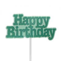 Happy Birthday Cake Topper Green