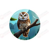 Owl  Edible Image #02 - Round