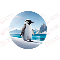 Penguin Edible Image #03 - Round