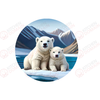 Polar Bear Cubs Edible Image - Round #01