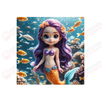 Mermaid Edible Image #03 - Square