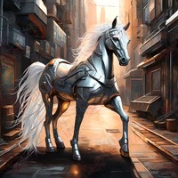 Metal Horse Edible Image #01 - Square