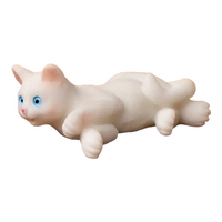 Miniature  Laying White Cat Cake Topper