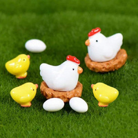 Mini Hens-Chickens-Nests-Eggs 10pc Set