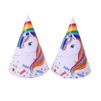 Unicorn Rainbow Party Hat 8pc
