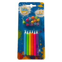 Bright  Coloured Candles 12pk