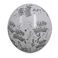 White Happy Birthday Balloons 6pcs