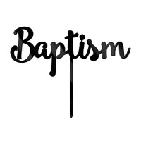 Baptism Black Cake Topper