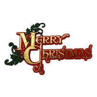 Red-Gold-Green Merry Christmas Mottoes 115x70mm