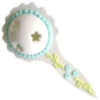 3D Baby Rattle Blue - Sugar Decoration