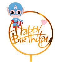 Baby Captain America Acrylic Birthday Topper