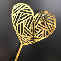 Mirror Gold Heart Topper 16cm