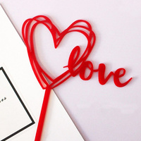 Red Acrylic Love Topper 12.5cm