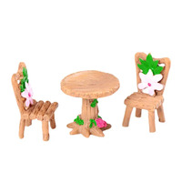 Mini Table and Chairs With Flowers Decoration set 3pcs
