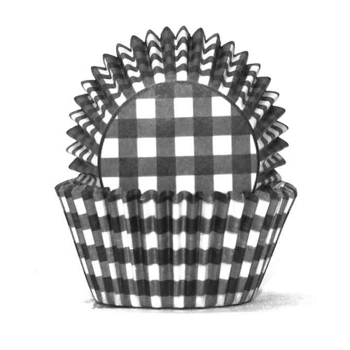 408 BAKING CUPS - BLACK GINGHAM - 100 PIECE PACK