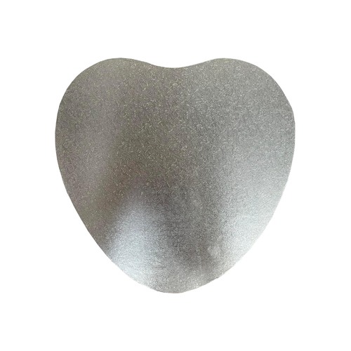 12.5 Inch Heart 6mm Cake Board Silver