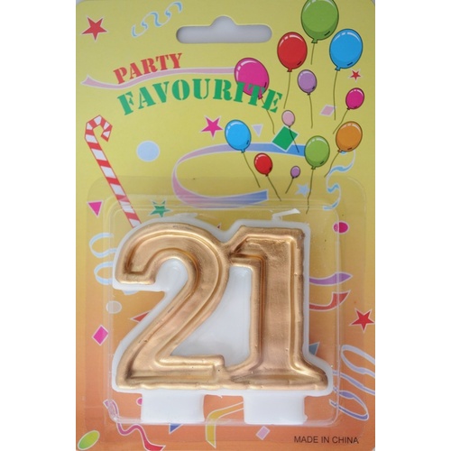 21 Numeral candle, gold