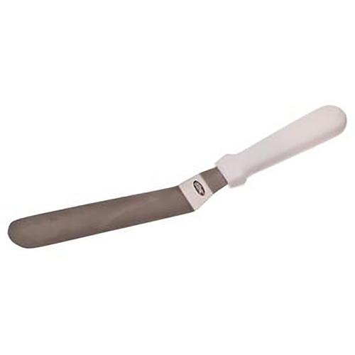 D Line Offset Stainless Steel White Handle Spatula  - 20cm