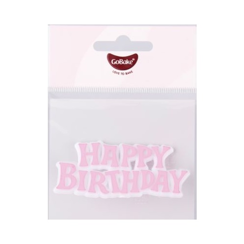 GoBake Pink Happy Birthday Motto