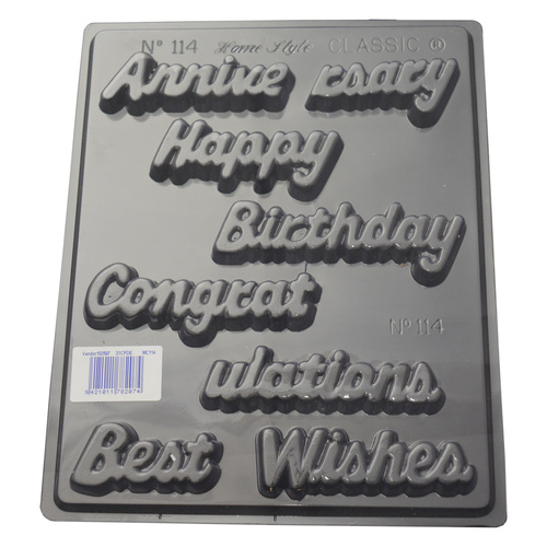 Home Style Chocolates Script Greetings Chocolate Mould