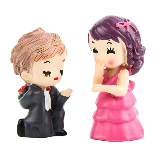 Boy And Girl Proposal Figurine Topper