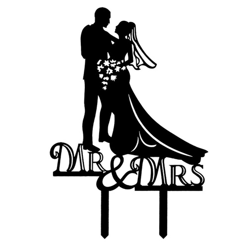 Acrylic Mr & Mrs Cake Topper 17cm