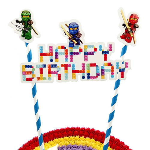Lego Ninja Flag Cake Topper