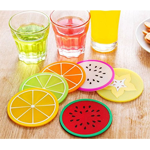 FRUIT SILICONE DRINK COASTERS SET OF 6
