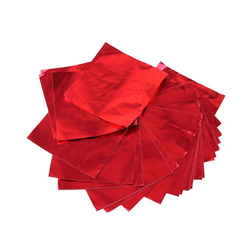 Foil Chocolate Wrap Red 8x8cm Square 100pcs
