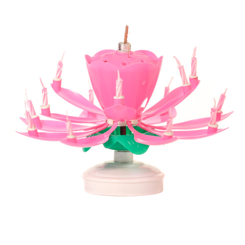 Lotus Flower Musical Birthday Candle Pink