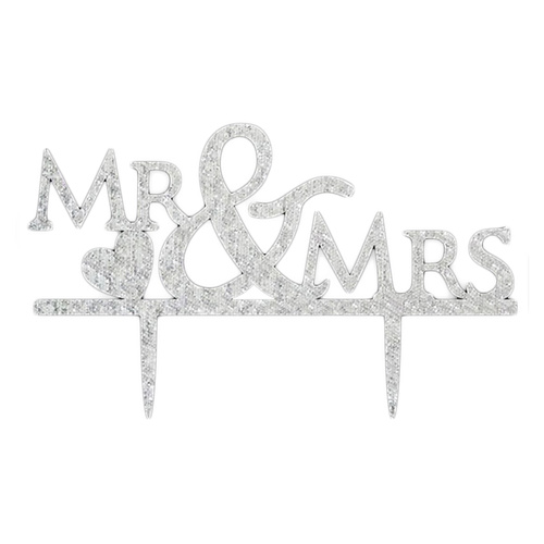 Acrylic Mr & Mrs Cake Topper 16.5cm