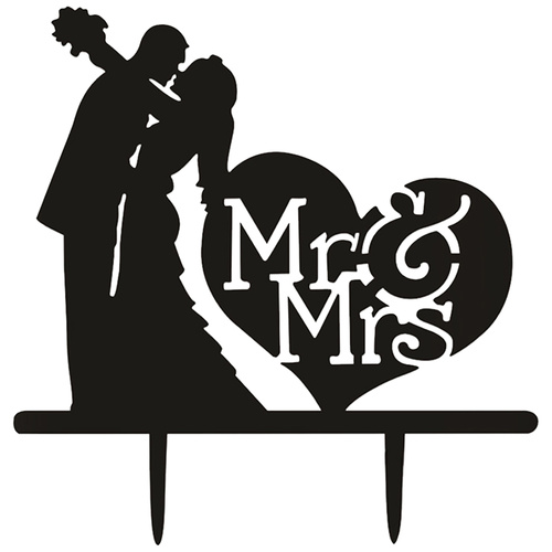 Acrylic Mr & Mrs Cake Topper 14.1cm