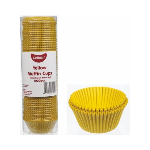 Gobake Baking Cups Yellow - 1000 Pack