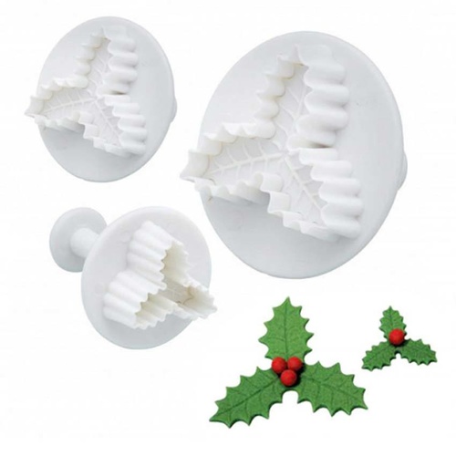 Holly Leaf Plunger Cutters 3Pcs
