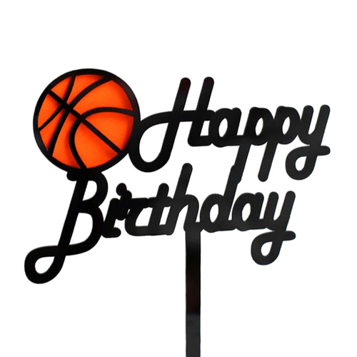 Acrylic Happy Birthday Basket Ball Topper 