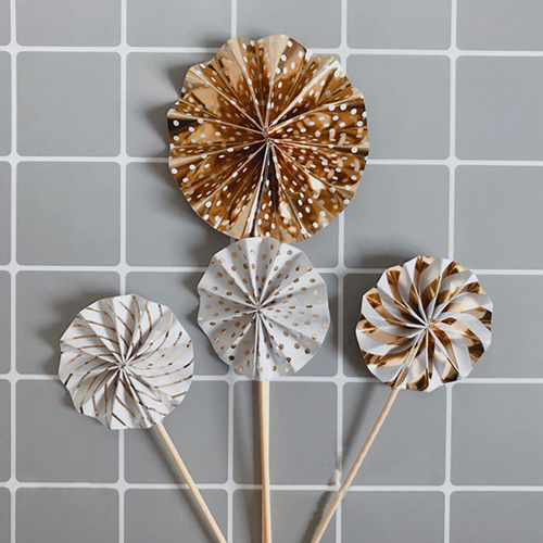 Gold And White Cake Topper 4 Piece Set