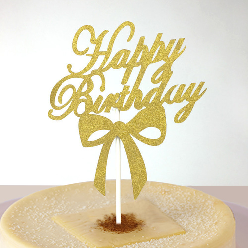 Gold Bow Cake Topper