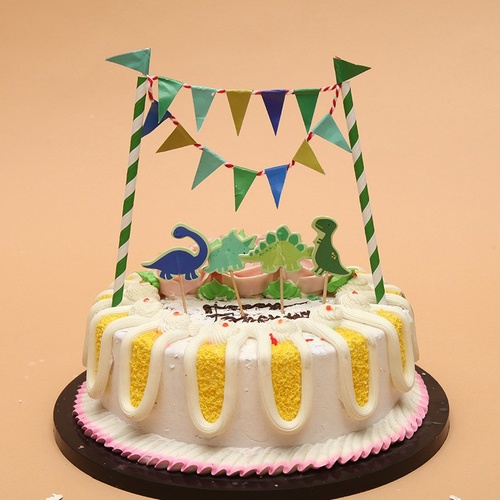 Dinosaur Cake Flag Set