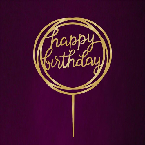 Gold Mirror Happy Birthday 17cm