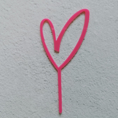 Hot Pink Acrylic Heart Topper